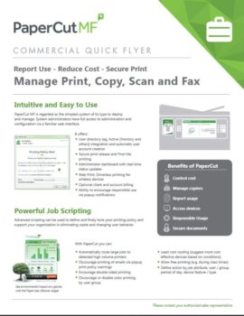 Commercial Flyer Cover, Papercut MF, Digital Office Centre, North Dakota, ND, Xerox, HP, Agent, Dealer, Minot, Bismark, Copier, Printer, MFP