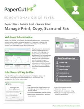 Education Flyer Cover, Papercut MF, Digital Office Centre, North Dakota, ND, Xerox, HP, Agent, Dealer, Minot, Bismark, Copier, Printer, MFP