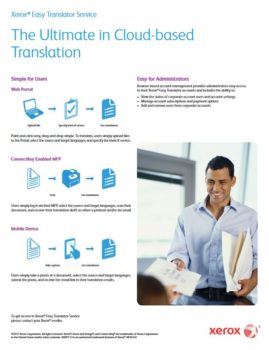 Fact Sheet Cover, Xerox, Easy Translator Service, Digital Office Centre, North Dakota, ND, Xerox, HP, Agent, Dealer, Minot, Bismark, Copier, Printer, MFP